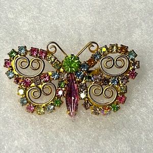 Vintage multi color butterfly brooch.   Like new.